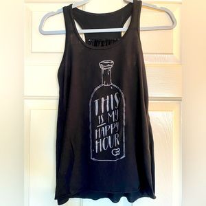 Cyclebar-  “this is my happy hour” scrunch razor back tank